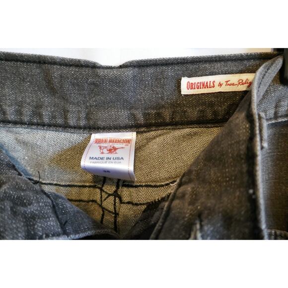 True Religion Mens Jeans 38 x 32 Gray Ricky World Tour Relaxed Fit Straight - Picture 8 of 16